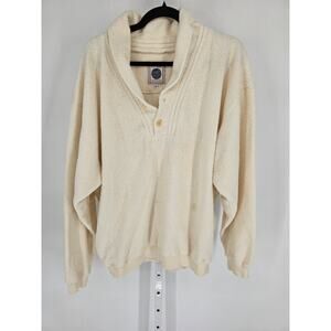 Vintage 1990s N.E. Wear San Francisco Womens Sz XL Pullover Jacket Terry Cream